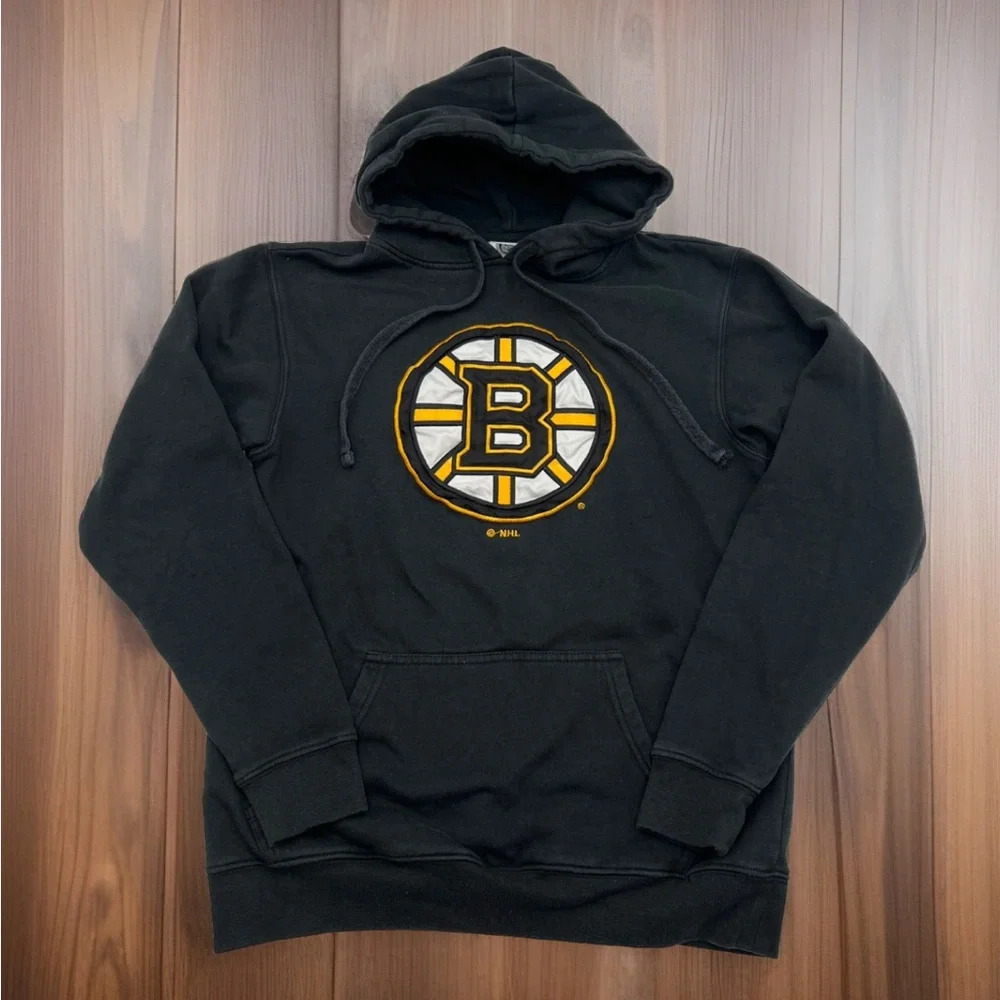Boston Bruins Hockey‎ NHL Hoodie Men’s S (34/36) Black Sweatshirt Pullover